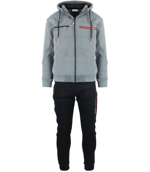 Męski zestaw dresowy dres rozinana bluza i spodnie (Szary || Czarny) Męski zestaw dresowy dres rozinana bluza i spodnie (Szary || Czarny)