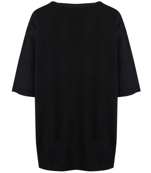 Cienki damski sweter neonowe serduszka MARLENA (Czarny) Cienki damski sweter neonowe serduszka MARLENA (Czarny)