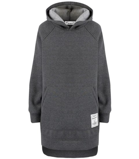 Ciepła oversizowa bluza BASIC hoodie (Szary) Ciepła oversizowa bluza BASIC hoodie (Szary)
