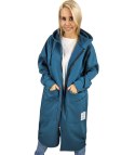 Długa damska bluza z kapturem Ciepły miły materiał Na suwak BETH (Niebieski) Długa damska bluza z kapturem Ciepły miły materiał Na suwak BETH (Niebieski)
