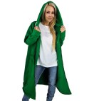 Długa damska bluza z kapturem Ciepły miły materiał Na suwak BETH (Zielony) Długa damska bluza z kapturem Ciepły miły materiał Na suwak BETH (Zielony)