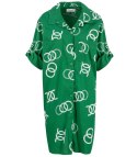 Długa koszula Szmizjerka Elegancka Modna NADRUK tunika (Zielony) Długa koszula Szmizjerka Elegancka Modna NADRUK tunika (Zielony)