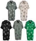 Długa koszula Szmizjerka Elegancka Modna NADRUK tunika (Zielony) Długa koszula Szmizjerka Elegancka Modna NADRUK tunika (Zielony)