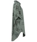 Długa koszula Szmizjerka Elegancka Modna NADRUK tunika (Zielony) Długa koszula Szmizjerka Elegancka Modna NADRUK tunika (Zielony)
