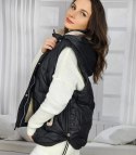 Krótki damski bezrękawnik kamizelka PLUS SIZE STELLA (Czarny) Krótki damski bezrękawnik kamizelka PLUS SIZE STELLA (Czarny)