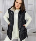 Krótki damski bezrękawnik kamizelka PLUS SIZE STELLA (Czarny) Krótki damski bezrękawnik kamizelka PLUS SIZE STELLA (Czarny)