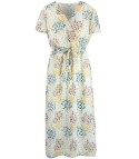 Letnia sukienka MAXI Elegancka Nadruk w kwiaty Dekolt serek (Wielokolorowy) Letnia sukienka MAXI Elegancka Nadruk w kwiaty Dekolt serek (Wielokolorowy)