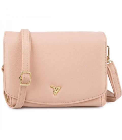 Mała prostokątna mini torebka kopertówka elegancka stylowa 2 komory 2 paski (Beżowy) Mała prostokątna mini torebka kopertówka elegancka stylowa 2 komory 2 paski (Beżowy)