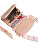 Mała prostokątna mini torebka kopertówka elegancka stylowa 2 komory 2 paski (Beżowy) Mała prostokątna mini torebka kopertówka elegancka stylowa 2 komory 2 paski (Beżowy)