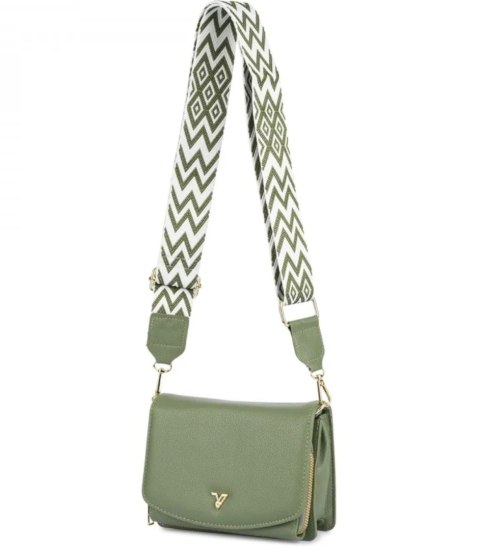 Mała prostokątna mini torebka kopertówka elegancka stylowa 2 komory 2 paski (Zielony) Mała prostokątna mini torebka kopertówka elegancka stylowa 2 komory 2 paski (Zielony)