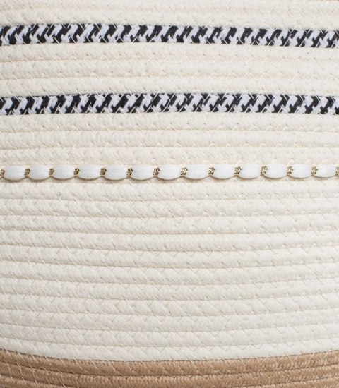 Mega duża letnia torba plażowa pleciona bawełna (Wielokolorowy)