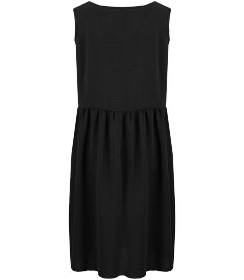 Prosta midi sukienka z odcięciem w pasie i rozkloszowanym dołem NATASHA (Czarny)