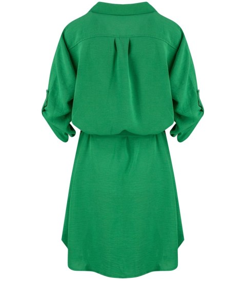 Sukienka szmizjerka basic tunika midi plus size MARIBEL (Zielony) Sukienka szmizjerka basic tunika midi plus size MARIBEL (Zielony)