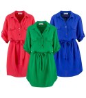 Sukienka szmizjerka basic tunika midi plus size MARIBEL (Zielony) Sukienka szmizjerka basic tunika midi plus size MARIBEL (Zielony)