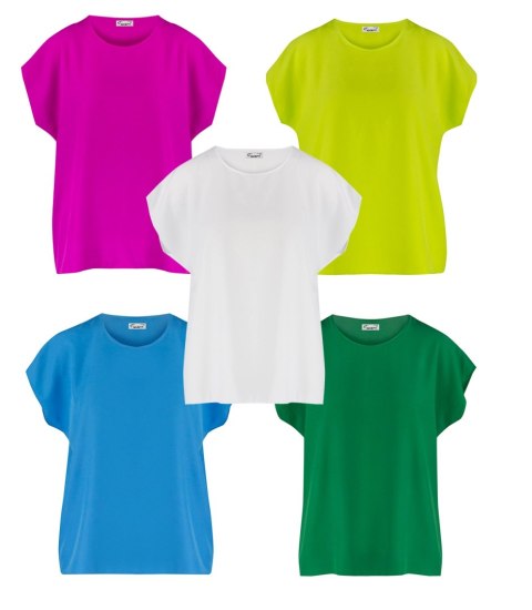 T-shirt pudełkowy bluzka damska bez szwów basic SARA (Biały) T-shirt pudełkowy bluzka damska bez szwów basic SARA (Biały)