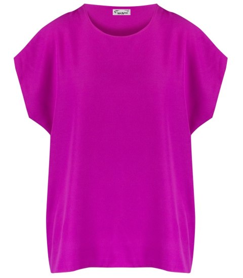 T-shirt pudełkowy bluzka damska bez szwów basic SARA (Różowy) T-shirt pudełkowy bluzka damska bez szwów basic SARA (Różowy)