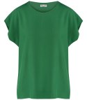 T-shirt pudełkowy bluzka damska bez szwów basic SARA (Zielony) T-shirt pudełkowy bluzka damska bez szwów basic SARA (Zielony)