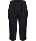 Wygodne elastyczne spodnie 3/4 rybaczki na gumkę plus size DORIS (Czarny) Wygodne elastyczne spodnie 3/4 rybaczki na gumkę plus size DORIS (Czarny)