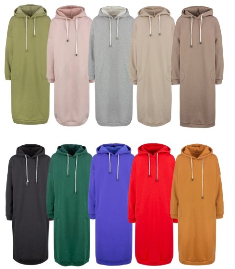 Ciepła bluza damska dresowa Oversize Sukienka Bawełniana INEZ (Zielony) Ciepła bluza damska dresowa Oversize Sukienka Bawełniana INEZ (Zielony)