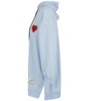 Długa bluza sukienka oversize z kapturem i naszywką sercem LILLY (Niebieski) Długa bluza sukienka oversize z kapturem i naszywką sercem LILLY (Niebieski)