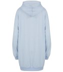 Długa bluza sukienka oversize z kapturem i naszywką sercem LILLY (Niebieski) Długa bluza sukienka oversize z kapturem i naszywką sercem LILLY (Niebieski)