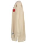 Długa bluza sukienka oversize z naszywką sercem MARTA (Beżowy) Długa bluza sukienka oversize z naszywką sercem MARTA (Beżowy)