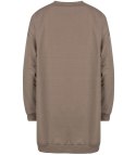 Długa bluza sukienka oversize z naszywką sercem MARTA (Brązowy) Długa bluza sukienka oversize z naszywką sercem MARTA (Brązowy)