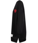 Długa bluza sukienka oversize z naszywką sercem MARTA (Czarny) Długa bluza sukienka oversize z naszywką sercem MARTA (Czarny)