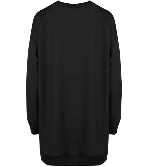 Długa bluza sukienka oversize z naszywką sercem MARTA (Czarny) Długa bluza sukienka oversize z naszywką sercem MARTA (Czarny)