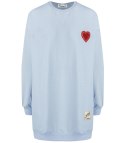 Długa bluza sukienka oversize z naszywką sercem MARTA (Niebieski) Długa bluza sukienka oversize z naszywką sercem MARTA (Niebieski)