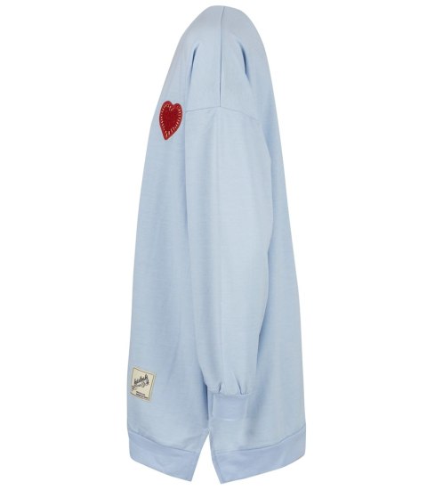 Długa bluza sukienka oversize z naszywką sercem MARTA (Niebieski) Długa bluza sukienka oversize z naszywką sercem MARTA (Niebieski)