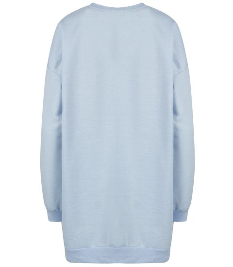 Długa bluza sukienka oversize z naszywką sercem MARTA (Niebieski) Długa bluza sukienka oversize z naszywką sercem MARTA (Niebieski)