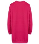 Długa bluza sukienka oversize z naszywką sercem MARTA (Różowy) Długa bluza sukienka oversize z naszywką sercem MARTA (Różowy)
