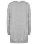 Długa bluza sukienka oversize z naszywką sercem MARTA (Szary) Długa bluza sukienka oversize z naszywką sercem MARTA (Szary)