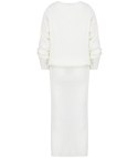 Dzianinowy komplet sweter + spódnica w jednolitym kolorze BELLA (Biały) Dzianinowy komplet sweter + spódnica w jednolitym kolorze BELLA (Biały)