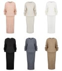 Dzianinowy komplet sweter + spódnica w jednolitym kolorze BELLA (Czarny) Dzianinowy komplet sweter + spódnica w jednolitym kolorze BELLA (Czarny)