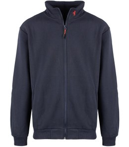 Męska ciepła bluza rozpinana ze stójką i haftem (Granatowy)