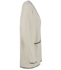 Stylowy kardigan sweter AZALIA zapinany na guzik ozdobne obszycie (Beżowy) Stylowy kardigan sweter AZALIA zapinany na guzik ozdobne obszycie (Beżowy)