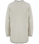 Stylowy kardigan sweter AZALIA zapinany na guzik ozdobne obszycie (Beżowy) Stylowy kardigan sweter AZALIA zapinany na guzik ozdobne obszycie (Beżowy)
