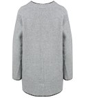 Stylowy kardigan sweter AZALIA zapinany na guzik ozdobne obszycie (Szary) Stylowy kardigan sweter AZALIA zapinany na guzik ozdobne obszycie (Szary)