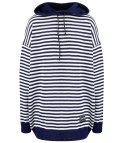 Sweter damski w paski z kapturem ciepły luźny MIRIAM (Biały || Wielokolorowy || Granatowy) Sweter damski w paski z kapturem ciepły luźny MIRIAM (Biały || Wielokolorowy || Granatowy)