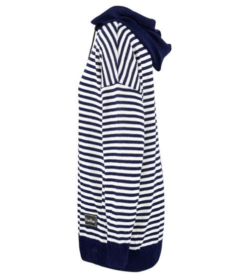 Sweter damski w paski z kapturem ciepły luźny MIRIAM (Biały || Wielokolorowy || Granatowy) Sweter damski w paski z kapturem ciepły luźny MIRIAM (Biały || Wielokolorowy || Granatowy)