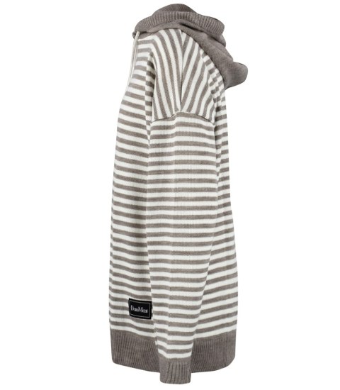 Sweter damski w paski z kapturem ciepły luźny MIRIAM (Brązowy || Biały || Wielokolorowy) Sweter damski w paski z kapturem ciepły luźny MIRIAM (Brązowy || Biały || Wielokolorowy)