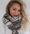 Szal szalik Chusta Stylowy ciepły aztecki wzór miękki gładki 180x65 cm (Szary || Wielokolorowy) Szal szalik Chusta Stylowy ciepły aztecki wzór miękki gładki 180x65 cm (Szary || Wielokolorowy)