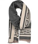 Szal szalik Chusta Stylowy ciepły aztecki wzór miękki gładki 180x65 cm (Szary || Wielokolorowy) Szal szalik Chusta Stylowy ciepły aztecki wzór miękki gładki 180x65 cm (Szary || Wielokolorowy)