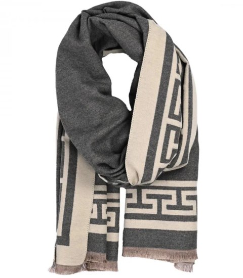 Szal szalik Chusta Stylowy ciepły aztecki wzór miękki gładki 180x65 cm (Szary || Wielokolorowy) Szal szalik Chusta Stylowy ciepły aztecki wzór miękki gładki 180x65 cm (Szary || Wielokolorowy)
