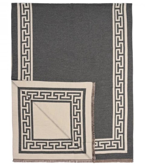 Szal szalik Chusta Stylowy ciepły aztecki wzór miękki gładki 180x65 cm (Szary || Wielokolorowy) Szal szalik Chusta Stylowy ciepły aztecki wzór miękki gładki 180x65 cm (Szary || Wielokolorowy)