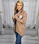 Ciepła bluza damska jednokolorowy basic z kapturem FARLA (Brązowy) Ciepła bluza damska jednokolorowy basic z kapturem FARLA (Brązowy)
