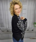 Ciepły damski sweter przód z dużymi cekinami modny ALEXIS (Czarny) Ciepły damski sweter przód z dużymi cekinami modny ALEXIS (Czarny)