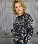 Ciepły damski sweter przód z dużymi cekinami modny ALEXIS (Czarny) Ciepły damski sweter przód z dużymi cekinami modny ALEXIS (Czarny)